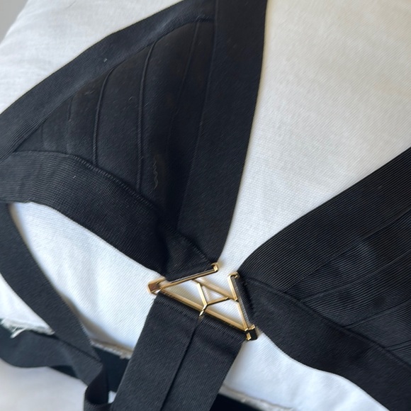 Herve Leger Skyler bandage black one piece swimsuit S/P - Picture 5 of 6